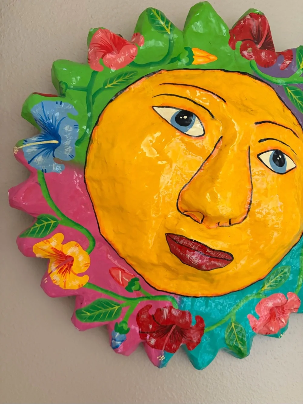 Mexican Sun Face Paper Mache 18 inches
